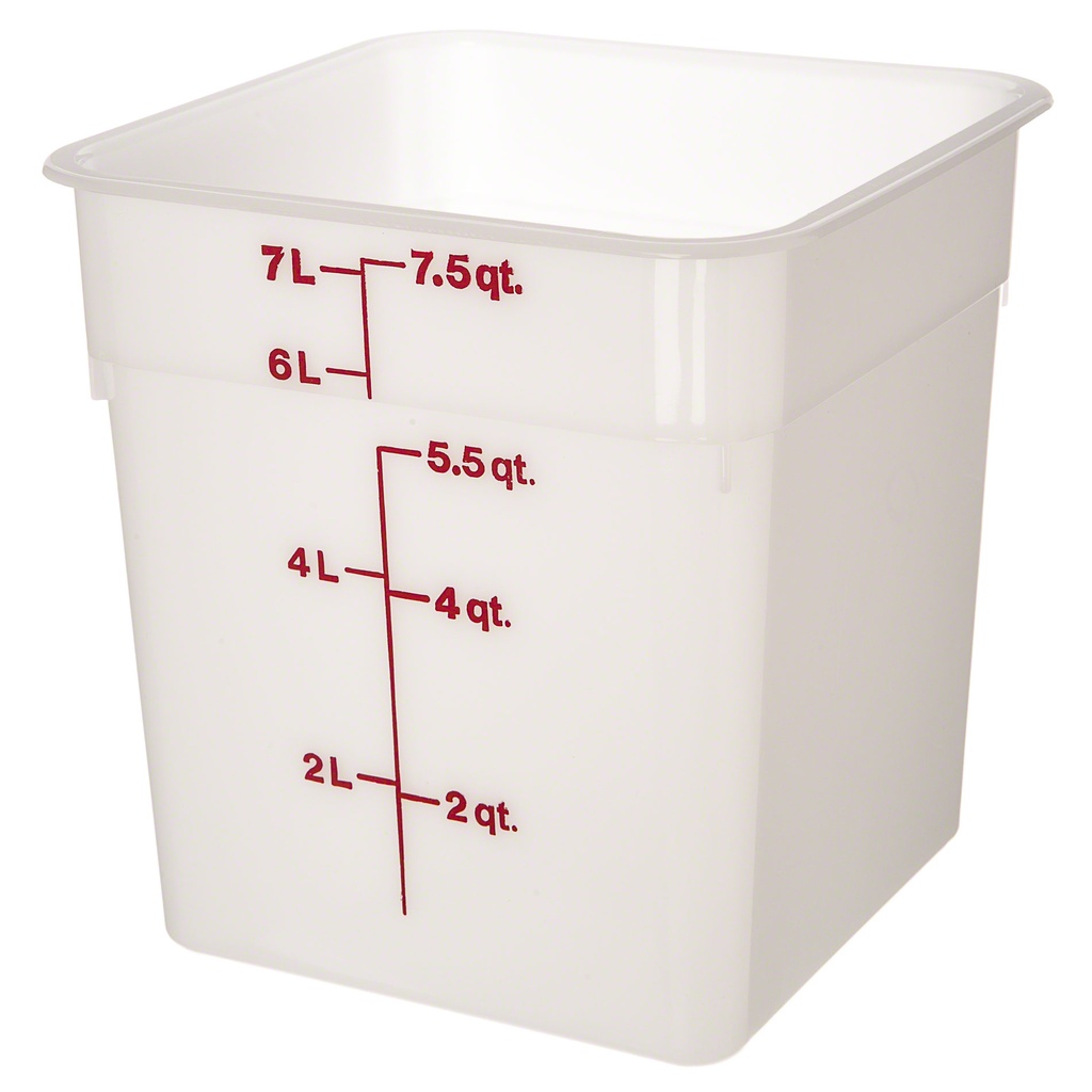Recipiente cuadrado 7.6lts. polietileno blanco - Cambro USA