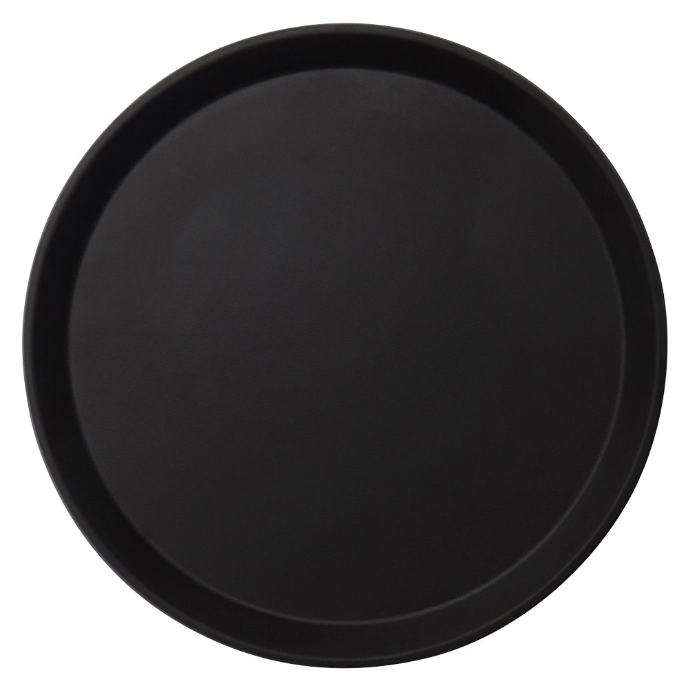 Bandeja fibra vidrio redonda antideslizante 28cm negra Cambro