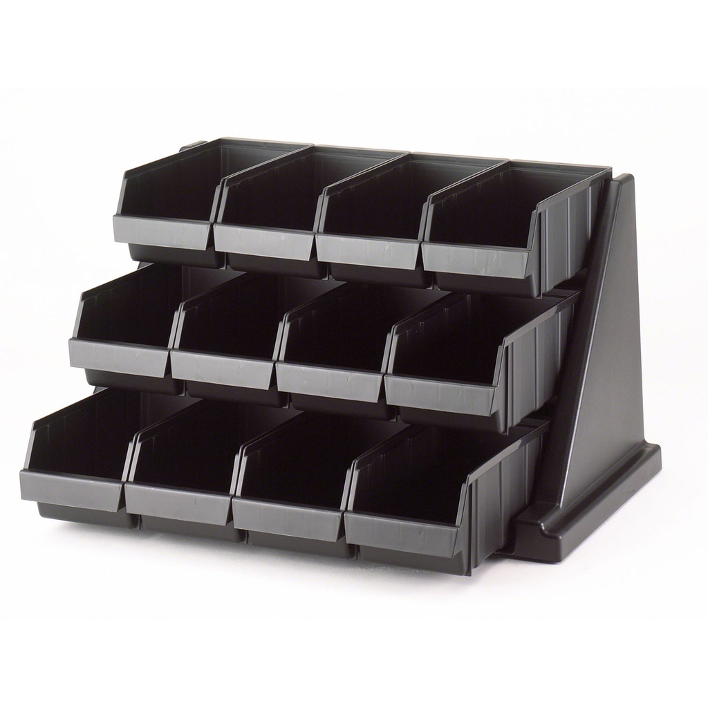 Soporte con 12 recipientes polietileno negro - Cambro USA