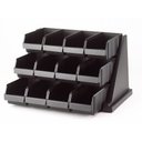 Soporte con 12 recipientes polietileno negro - Cambro USA