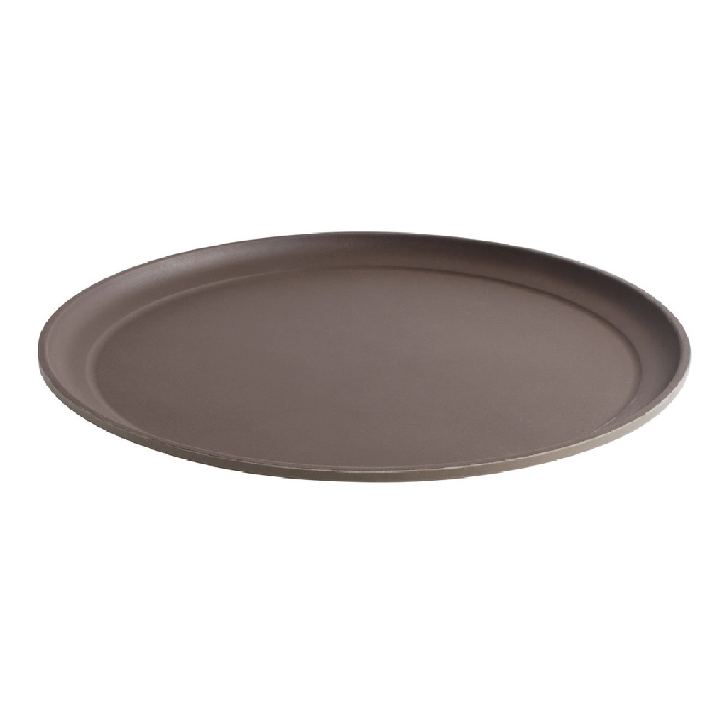 Bandeja fibra vidrio redonda antideslizante 40.5cm bronceado - Cambro USA