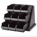 Soporte con 9 recipientes polietileno negro - Cambro USA