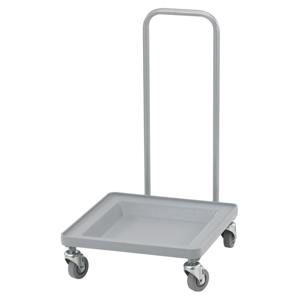 Carro camdollie con manija para cestas de lavado gris Cambro