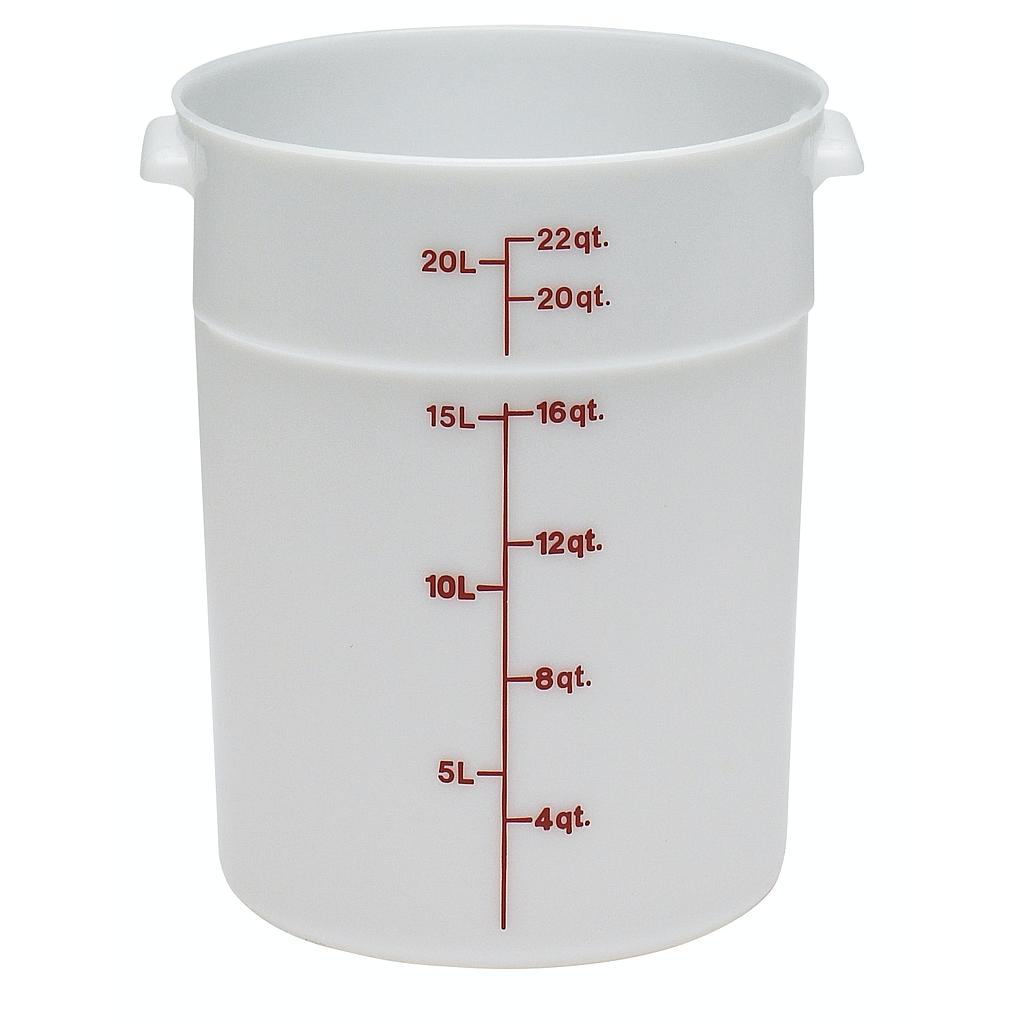 Recipiente redondo 20.8lts. polietileno blanco - Cambro USA