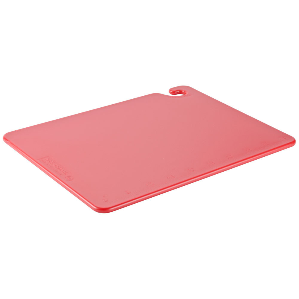 Tabla corte roja 15" x 20" x 1/2" gancho para colgar - San Jamar