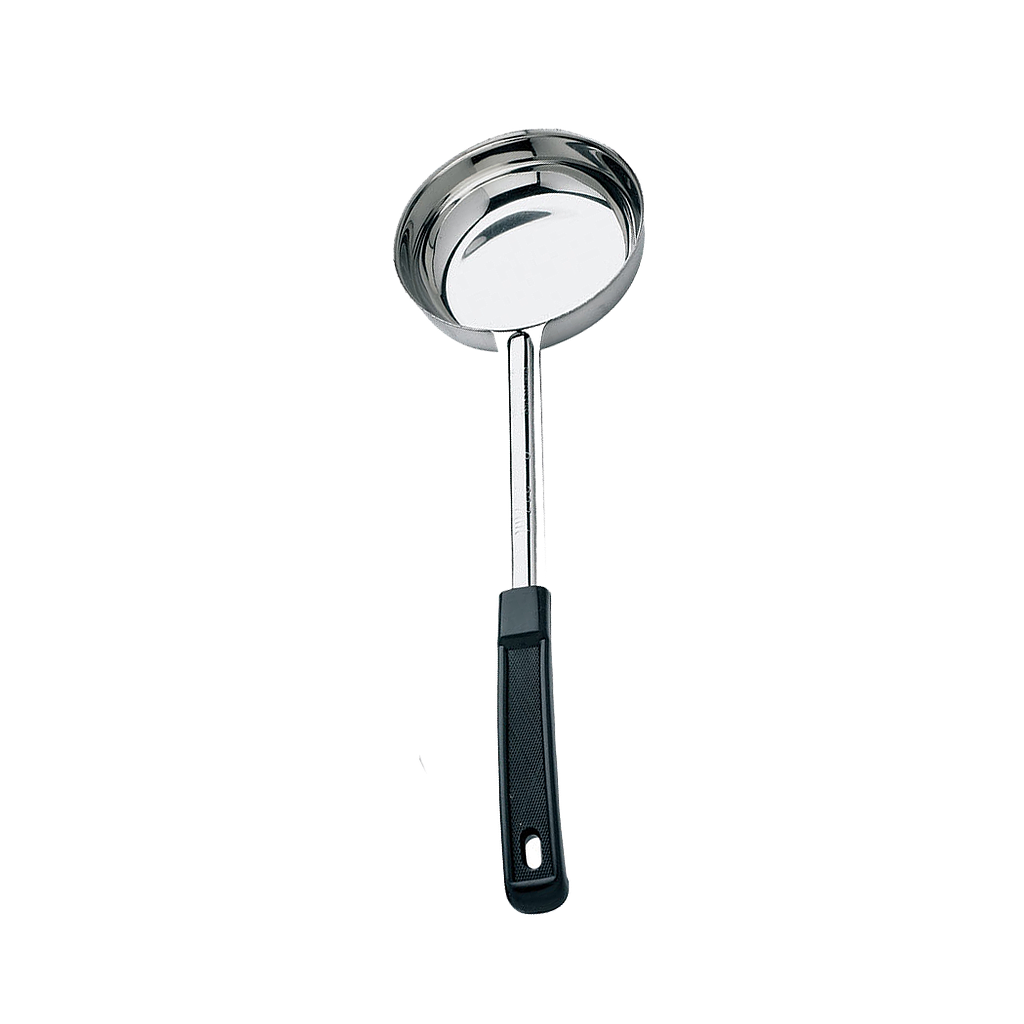 Cuchara plana 6 oz para servir porciones, mango negro - Browne