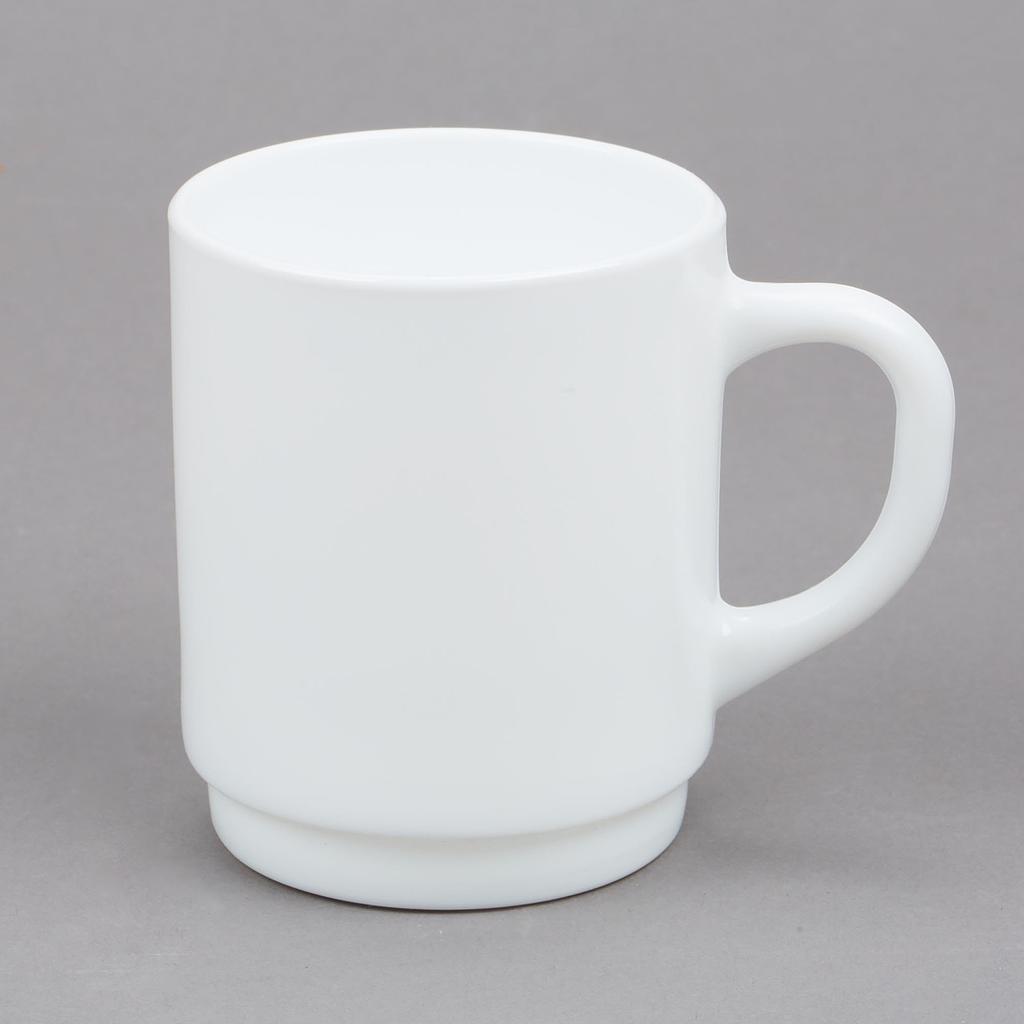 Mug Blanco de Vidrio Templado, 8 1/4 oz - 8.9x7.2 cm - Arcoroc