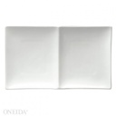 [F8010000894] Plato rectangular 2 compartimientos porcelana 29.8x17.5 cm blanco brillante Oneida