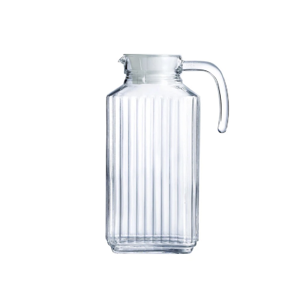 Jarra vidrio acanalado con tapa 1.7 lt (57 oz) (Outlet) - Arcoroc