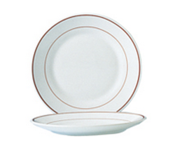 Plato Postre Blanco de Vidrio Templado, 19.5 cm Filet Bordeaux - Arcoroc