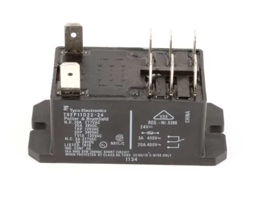 Relay, 2pl 30a dpdt 24 dc coil - Frymaster