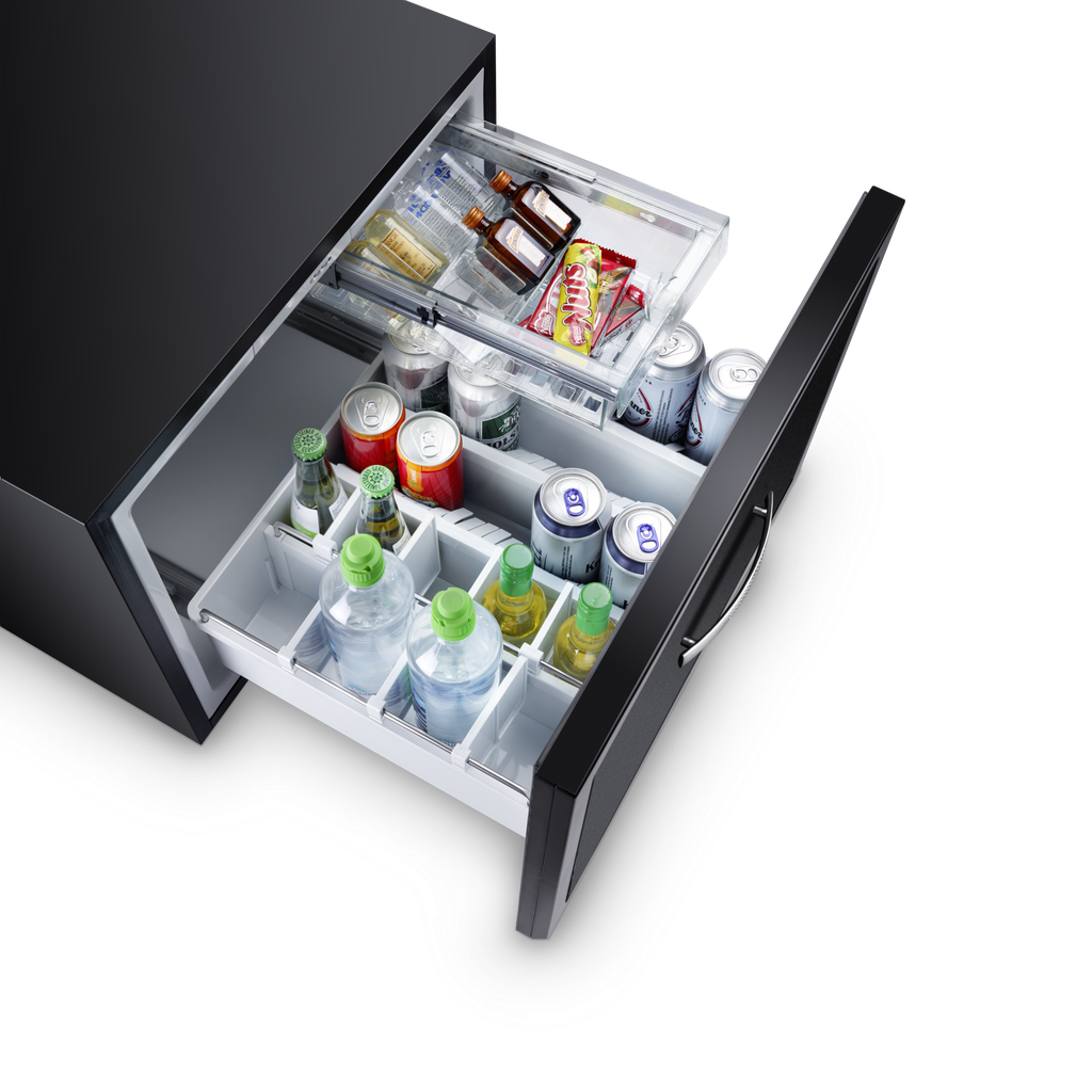 Minibar de 45 lt con cajón para panel proporcionado por el hotel, sin cerradura (Outlet) - Dometic