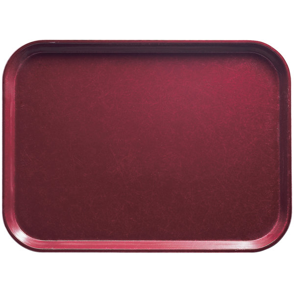 Bandeja Camtray en fibra de vidrio con bordes reforzados en aluminio color vino tinto - Cambro