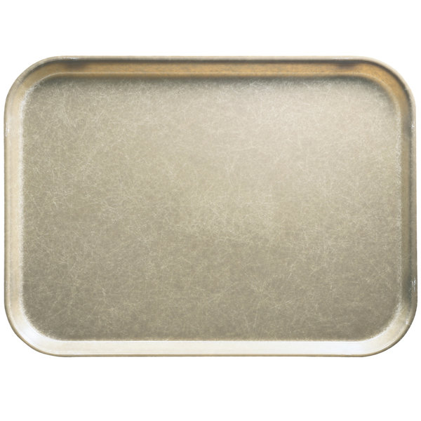 Bandeja Camtray en fibra de vidrio con bordes reforzados en aluminio color bronceado del desierto - Cambro China