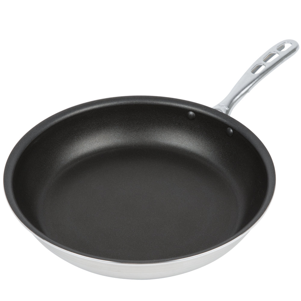 Sartén antiadherente de aluminio 12" 30 cm, con revestimiento SteelCoat x3 y mango cromado TriVent (Outlet) - Vollrath