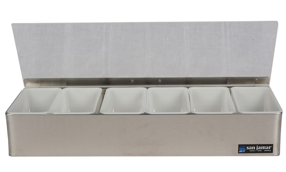 Organizador de condimentos en acero de 6 recipientes de 1 pinta - Vollrath