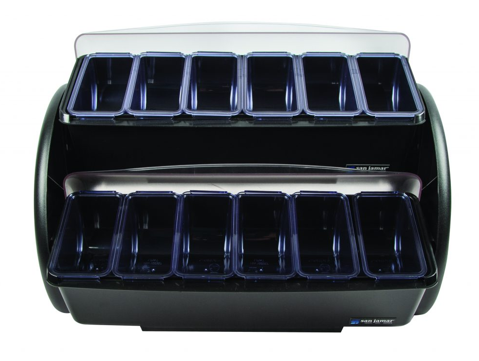 Centro de condimentos Dome® con 12 recipientes de 0.47 l - San Jamar