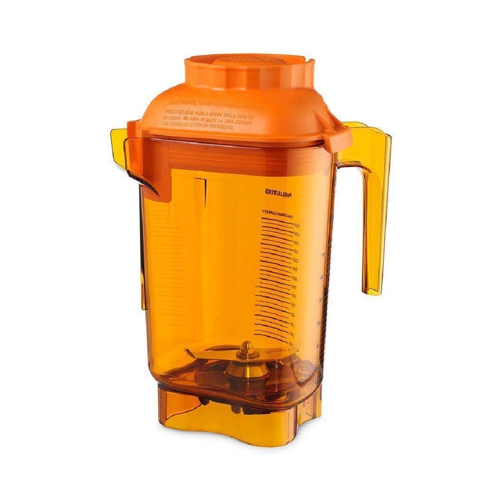 Vaso para licuadora, capacidad 48 oz/1.4 lt, incluye cuchilla y tapa, color naranja - Vitamix