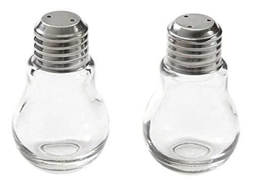 SALT & PEPPER SET, GLASS, LIGHTBULB, 1.5 OZ. 1-3/4_ DIA. X 3_ H - American Metalcraft