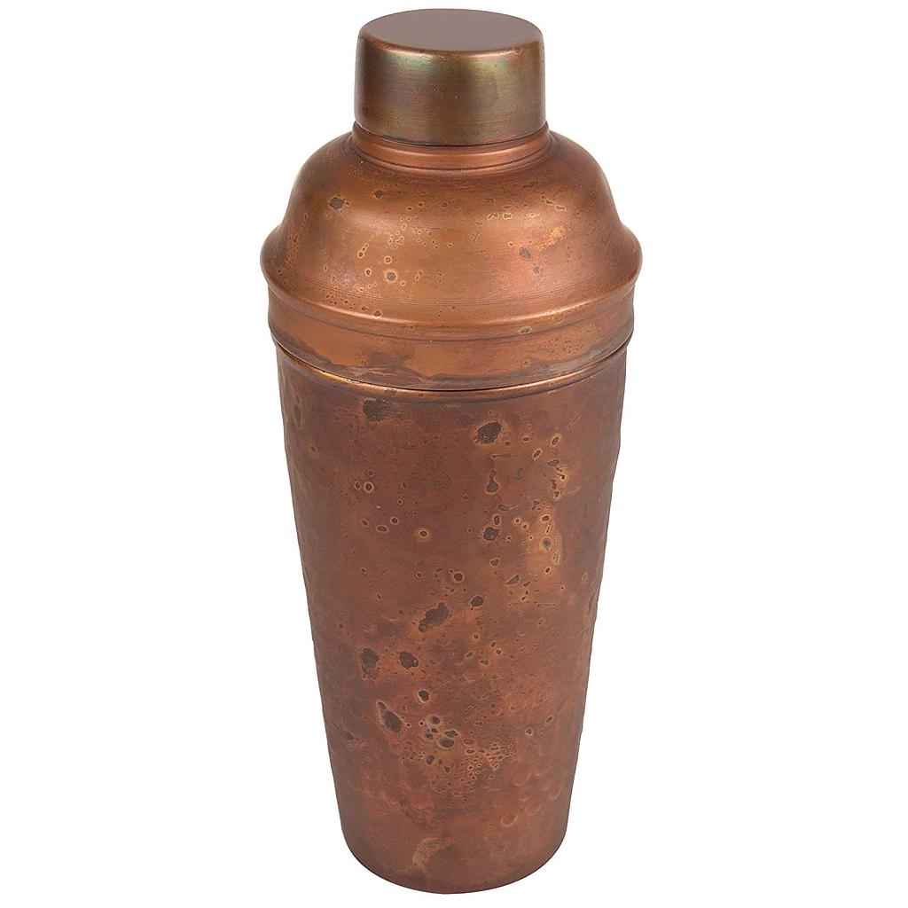 COCKTAIL SHAKER, ANTIQUE COPPER, HAMMERED, 24 OZ. 4_ DIA. X 9-1/4_ H - American Metalcraft