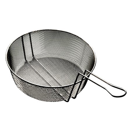 Canasta culinaria de 10 "con asa, malla fina, acero - American Metal Craft