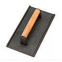 Pesa para bistec con mango, 5 x 9 ", madera / hierro fundido - American Metalcraft