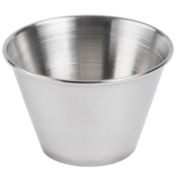 Taza de salsa redonda de acero inoxidable 4 oz.Ê - American Metal Craft
