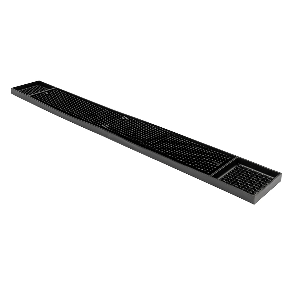 Alfombrilla de barra rectangular - 27 "x 3 1/4", caucho, negro - American Metal Craft