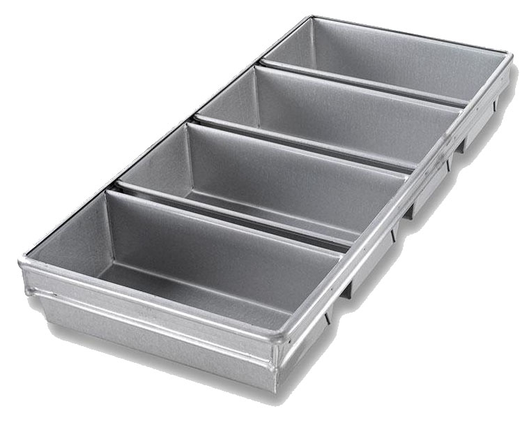 Molde pan 10-23/32" x 23-7/8" x 3" exterior (4 und individuales de 10" x 5") acero aluminizado  - Chicago Metallic