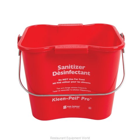 Balde de limpieza rojo de 3 qts - San Jamar