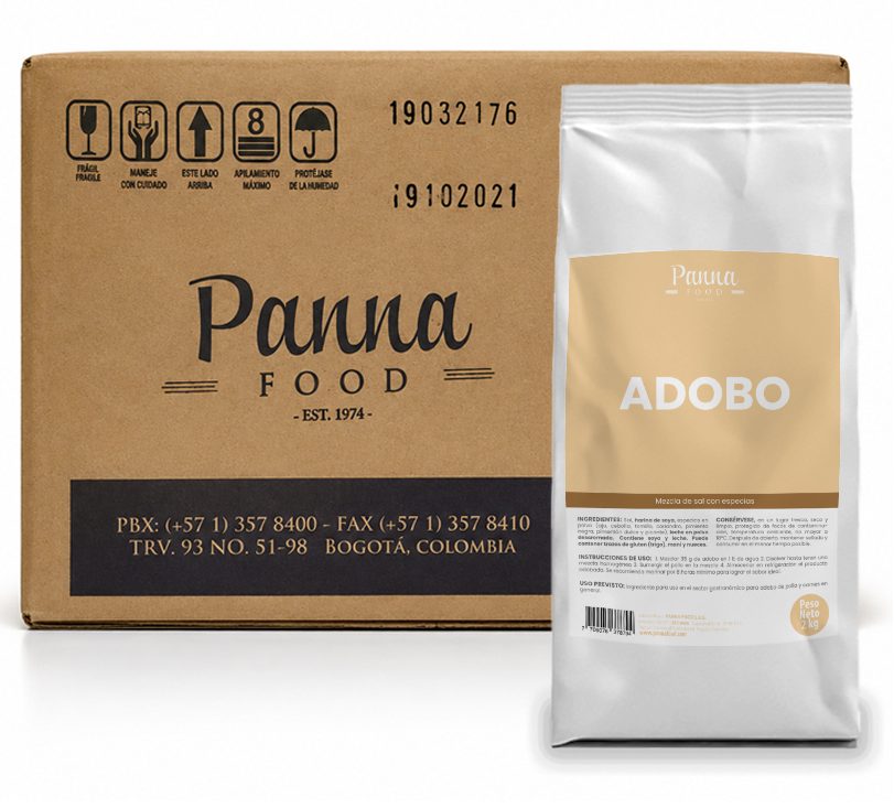 Adobo. Sal con Especias Puras Molidas caja x 6 und de 2 kg - Panna Food-MD