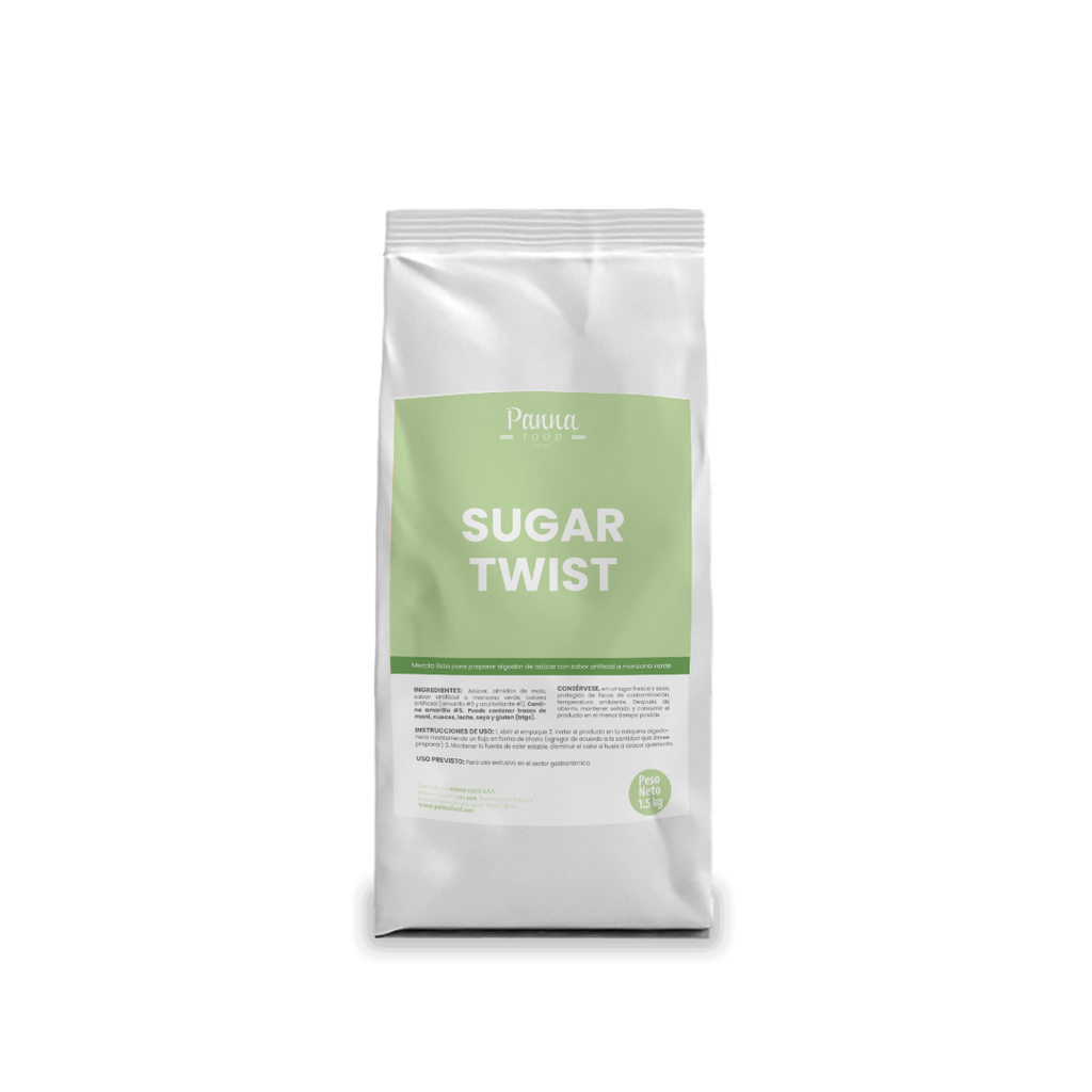 Mezcla para algodón de dulce Sugar Twist sabor a manzana verde x 1,5 kg - Panna Food-MD