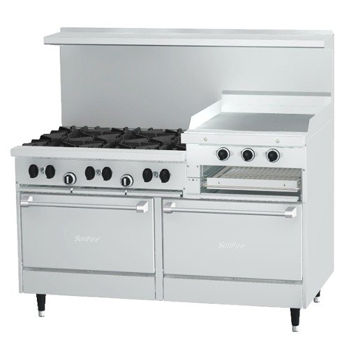 Estufa us range 6 q gas asador 24&quot; 2 hornos - Garland