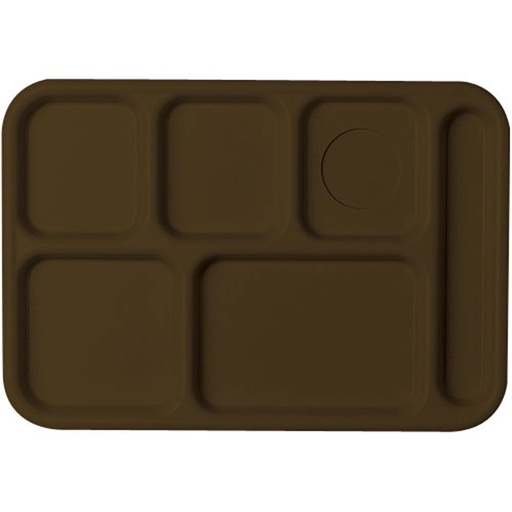 [10146DCP167] Bandeja 6 compartimientos entrega alimentos copolimero 25.4 x 36cm castaño - Cambro USA