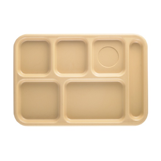 [10146DCW133] Bandeja 6 compartimientos 25.4 x 36 cm policarbonato beige - Cambro USA