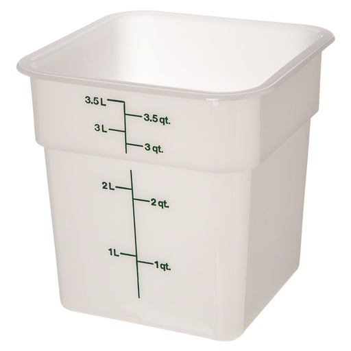 [4SFSP148] Recipiente cuadrado 3.8lts polietileno blanco - Cambro USA