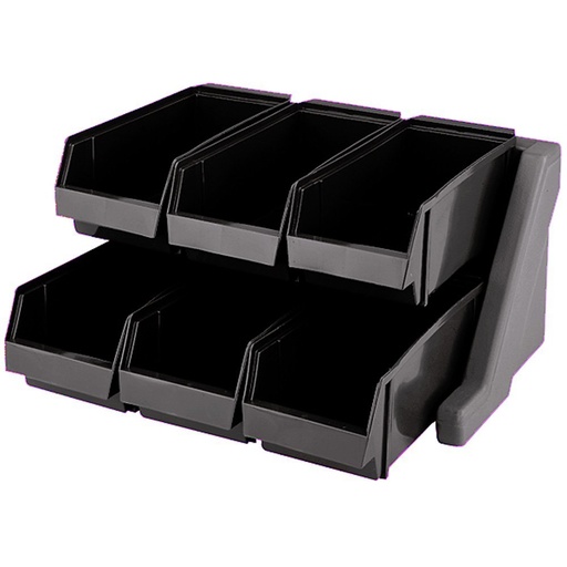[6RS6110] Soporte con 6 recipientes polietileno negro - Cambro USA