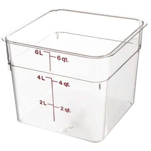 [6SFSCW135] Recipiente cuadrado 5.7lts. policarbonato transparente - Cambro