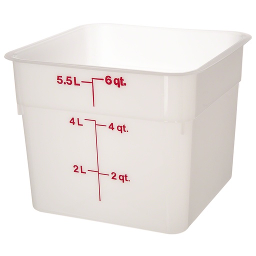 [6SFSP148] Recipiente cuadrado 5.7lts. polietileno blanco - Cambro USA