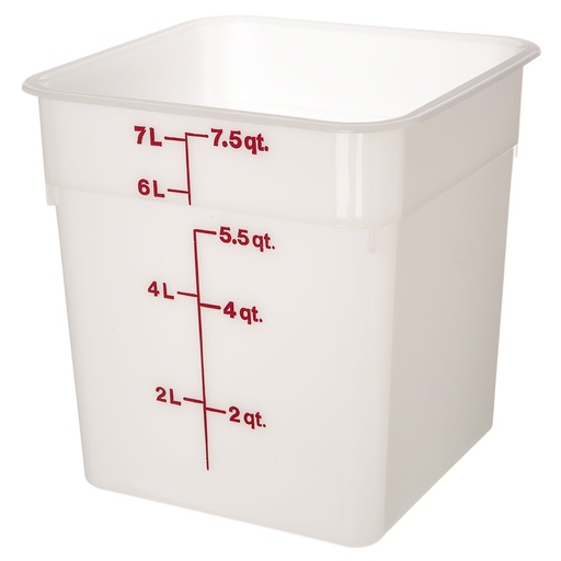 [8SFSP148] Recipiente cuadrado 7.6lts. polietileno blanco - Cambro USA