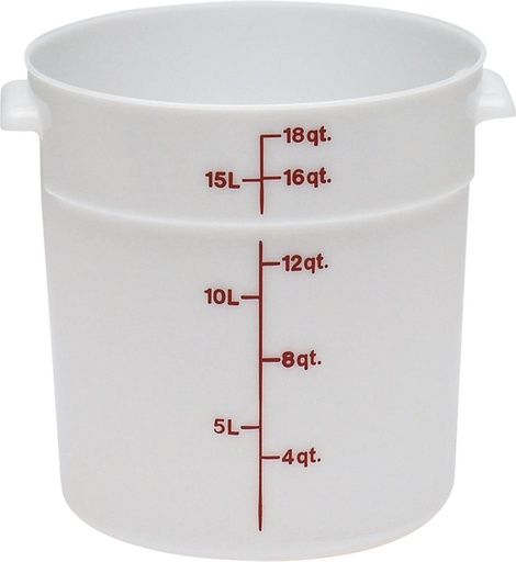 [RFS18148] Recipiente redondo 17.2lts. polietileno blanco - Cambro