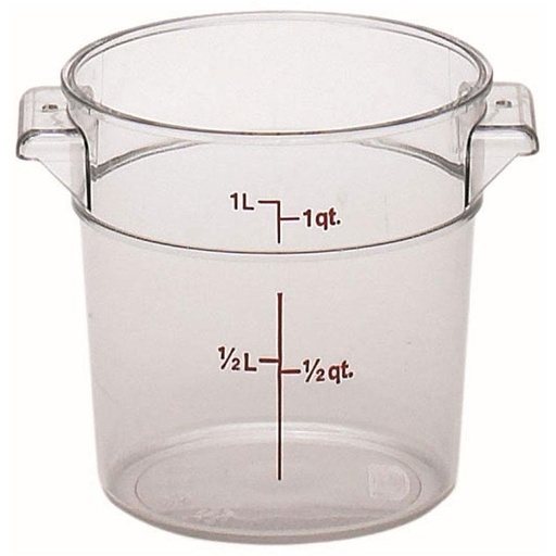 [RFSCW1135] Recipiente redondo 0,9lt policarbonato transparente - Cambro USA.