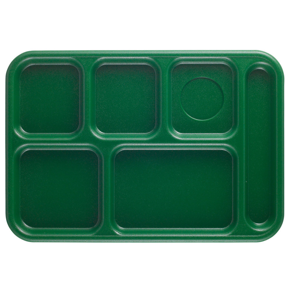 [10146CW119] Bandeja servicio 6 compartimientos 25.4 x 36.8 cm policarbonato verde - Cambro