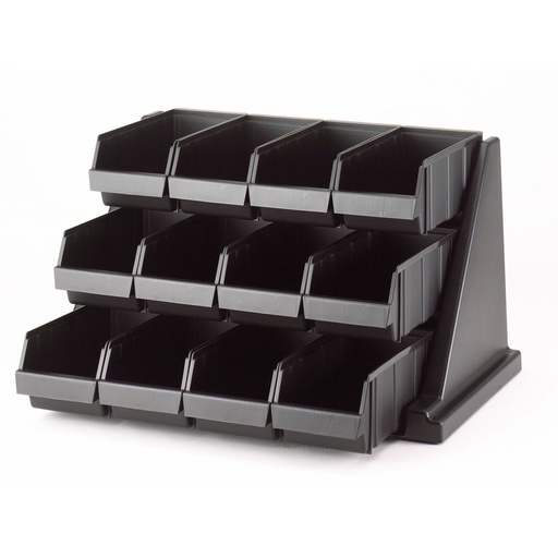 [12RS12110] Soporte con 12 recipientes polietileno negro - Cambro USA