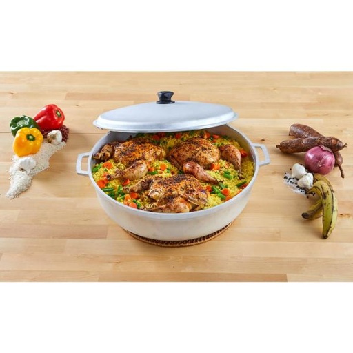[34318] Caldero Aluminio con tapa 18.5qt / 44.4 cm de diam X 12 cm de alto - Town Food