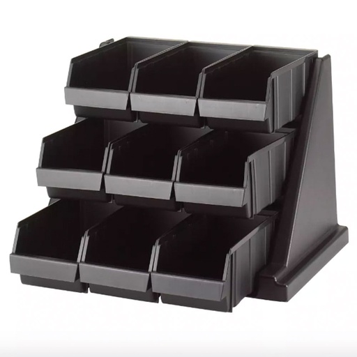 [9RS9110] Soporte con 9 recipientes polietileno negro - Cambro USA