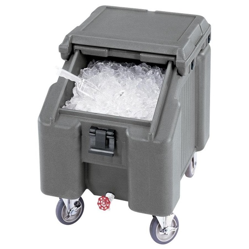 [ICS100L191] Carro hielo tapa deslizable cap. 46 kg 57 x 77 x 73cm gris granito - Cambro USA