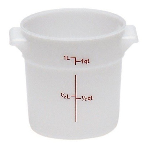 [RFS1148] Recipiente redondo 0,9lt polietileno blanco - Cambro USA