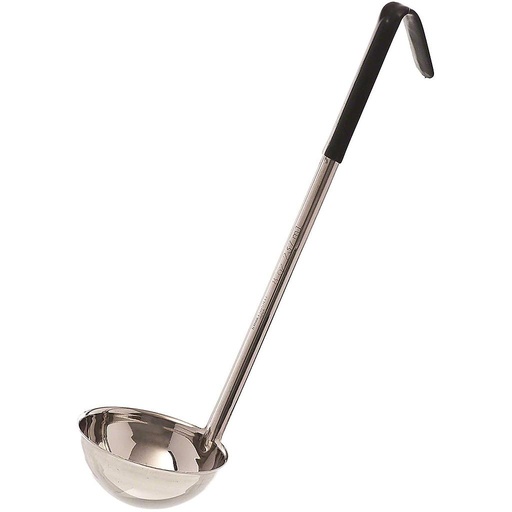 [9948BLK] Cucharón 8 oz con mango negro aislado - Browne