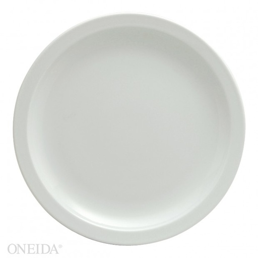 [F8000000150A-O] Plato llano redondo ala angosta porcelana 26.3 cm blanco brillante (Outlet) - Oneida